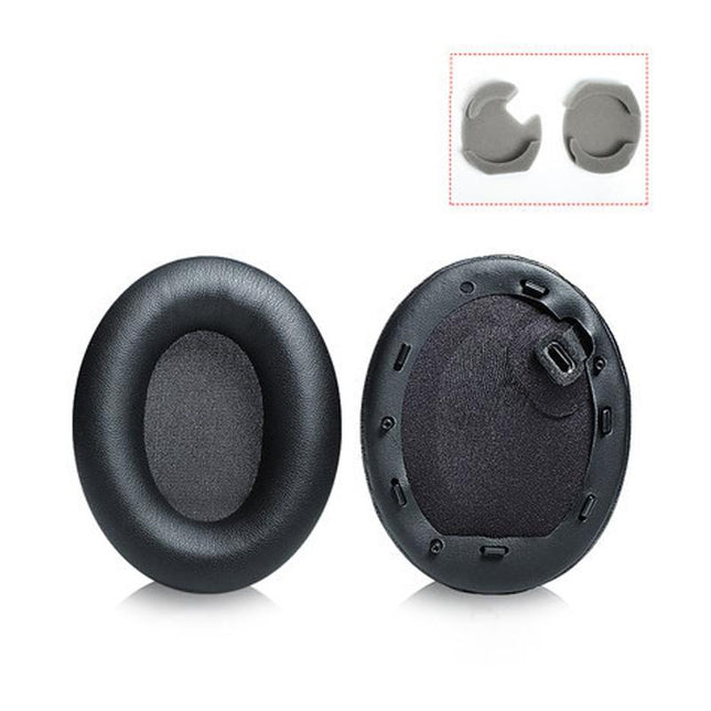 2 Leather Headset Earmuffs For Sony 1000Xm4 With Snap - Black-1922443459873083392