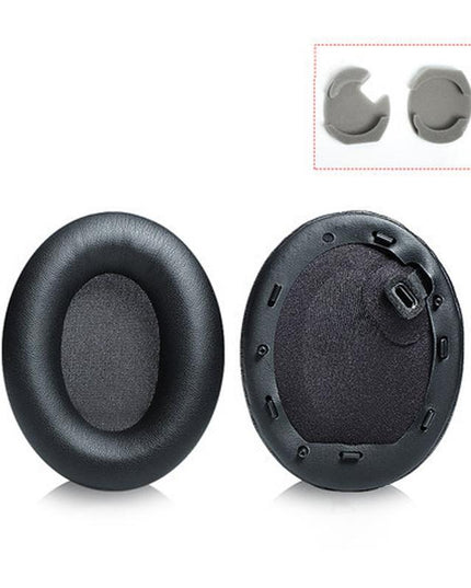 2 Leather Headset Earmuffs For Sony 1000Xm4 With Snap - Black-1922443459873083398