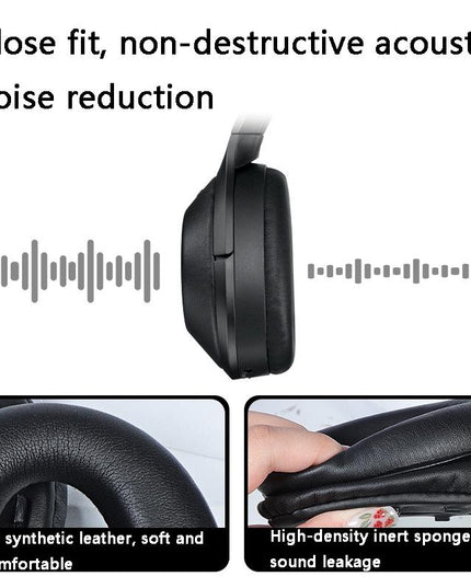 2 Leather Headset Earmuffs For Sony 1000Xm4 With Snap - Black-1922443459873083395