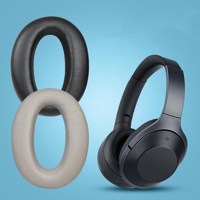 2 Leather Headset Earmuffs For Sony 1000Xm4 With Snap - Black-1922443459873083397