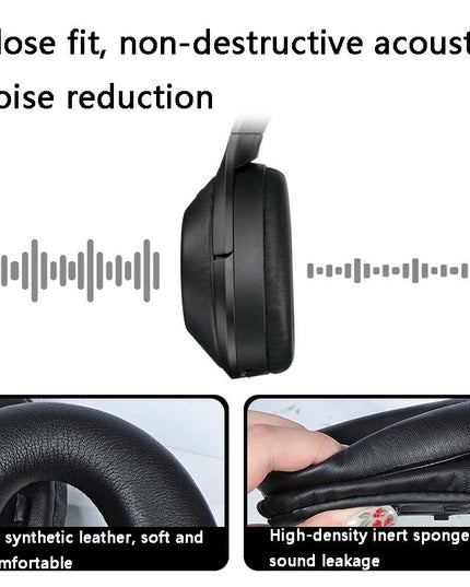 2 Leather Headset Earmuffs For Sony 1000Xm4 With Snap - Champagne-1915198145483116547