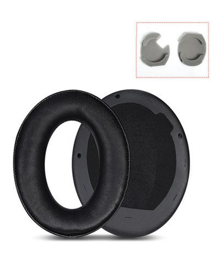 2 Leather Headset Earmuffs For Sony 1000Xm4 - Black Protein Skin No Snap-1915197992323911680