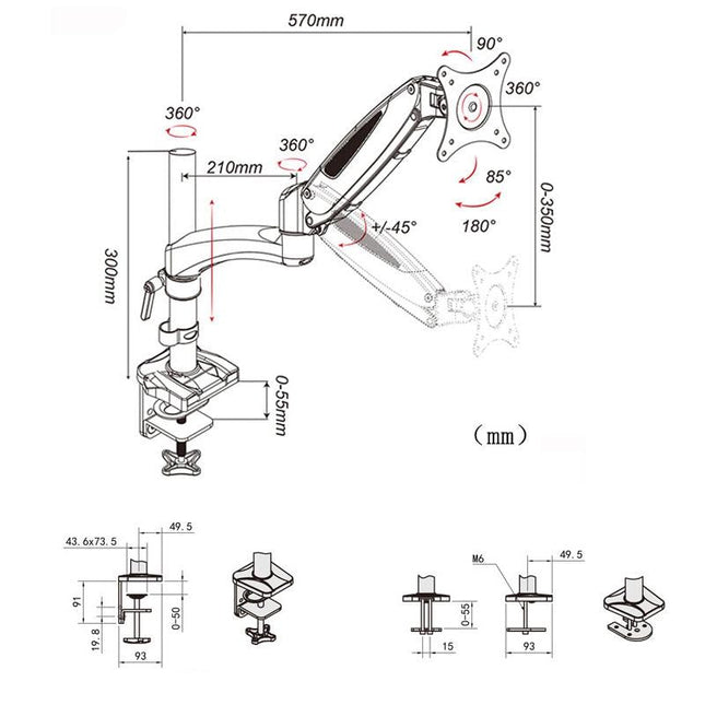 Rotating Desktop Monitor Stand - Lifts And Saves Space-1915197812417630210
