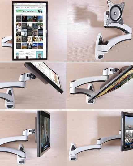 White Dual-Section Telescopic Monitor Stand - Wall-Mounted-1915196926589014022