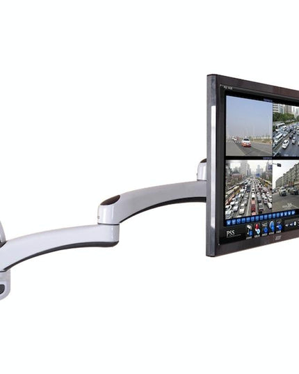 White Dual-Section Telescopic Monitor Stand - Wall-Mounted-1915196926589014023