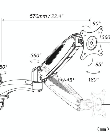 Gas Spring Wall-Mounted Monitor Stand - Factory Design-1915197132533534722