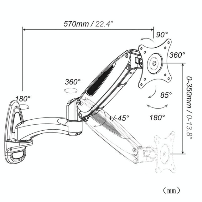 Gas Spring Wall-Mounted Monitor Stand - Factory Design-1915197132533534722