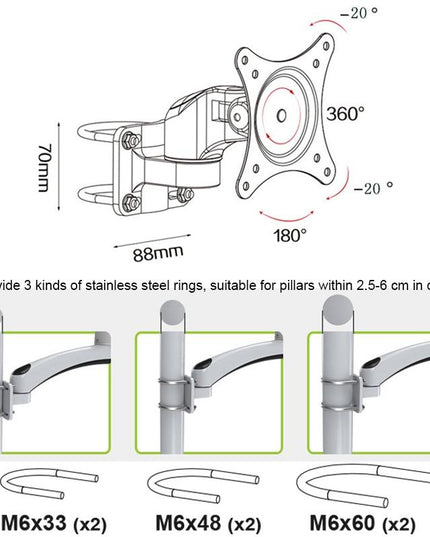 Wall Mount Monitor Stand - No Drilling Needed-1915197754045501444