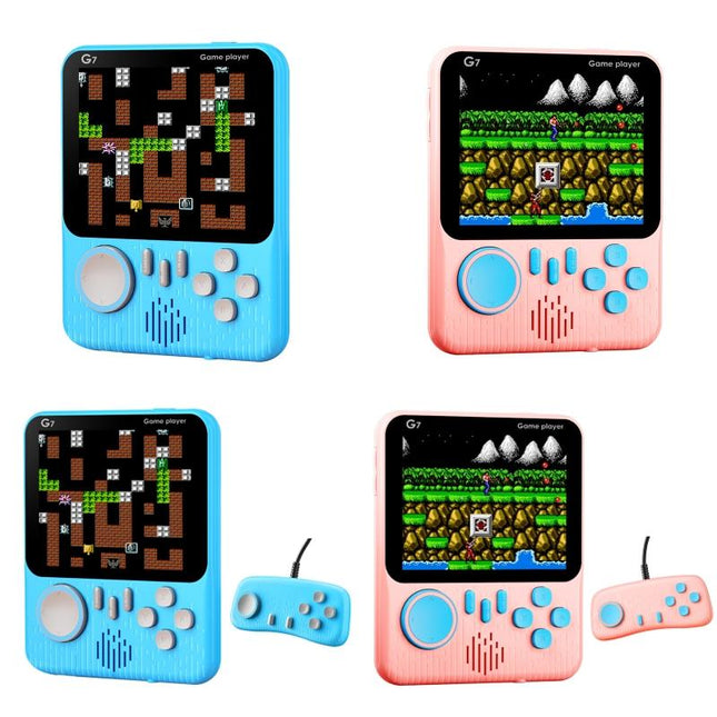 Ultra-Thin Handheld Game Console With 666 Built-In Games - Double Blue 3.5 Inch-1915197952100536321