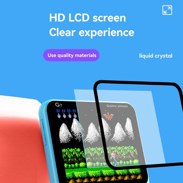 Ultra-Thin Handheld Game Console With 666 Built-In Games - Double Blue 3.5 Inch-1915197952100536324