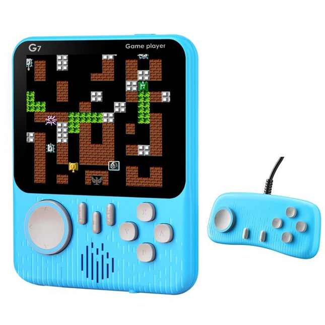 Ultra-Thin Handheld Game Console With 666 Built-In Games - Double Blue 3.5 Inch-1915197952100536327