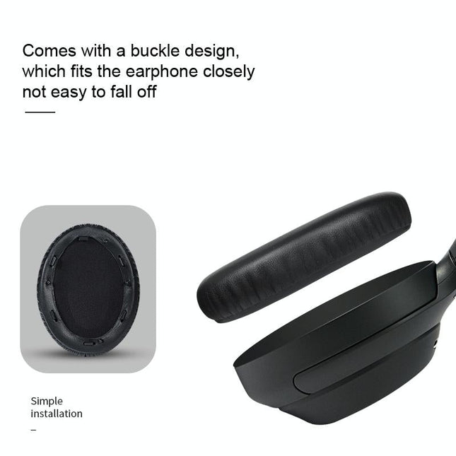 2-Pack Leather Earpads For Sony Wh-1000Xm4 - Black With Buckle-1915198123827924995