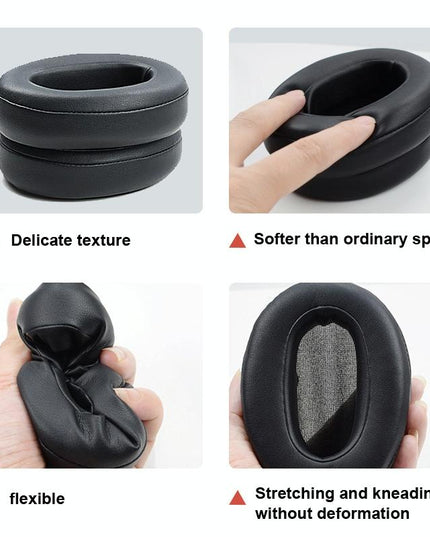 2-Pack Protein Skin Earpads For Sony Wh-Xb900N Headset - Black-1922443460724527107