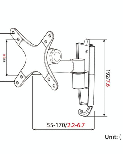 Quick Release Wall Mount For Computer Monitor - Silver Gray-1915196816907964418