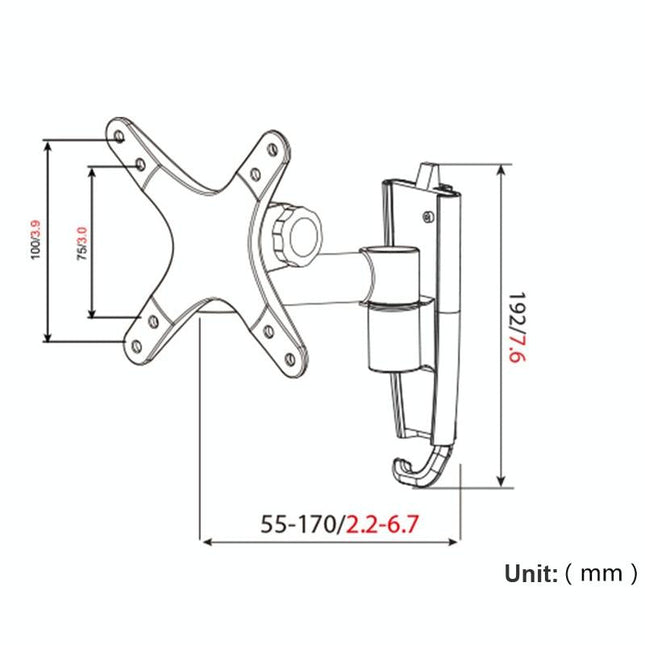 Quick Release Wall Mount For Computer Monitor - Silver Gray-1915196816907964418