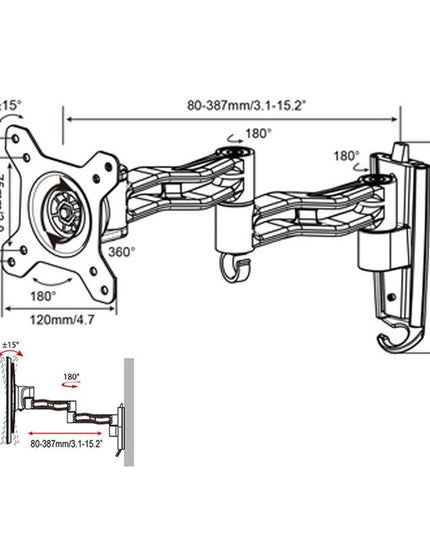 Telescopic Rotating Tv Wall Mount For Gibbon L33 Monitors-1915197298393092098