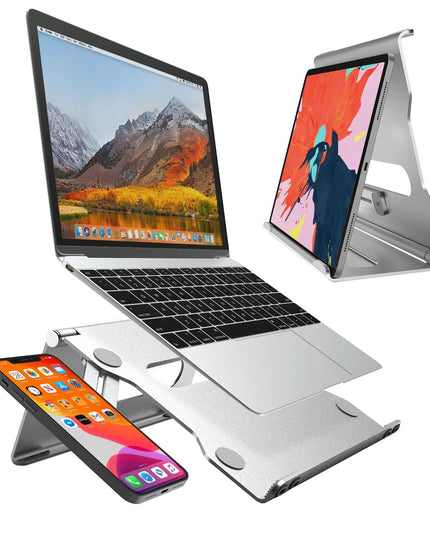 Foldable Laptop Stand - Aluminum Alloy Silver-1915196927427874823