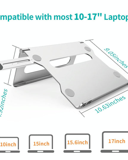Foldable Laptop Stand - Aluminum Alloy Silver-1915196927427874817