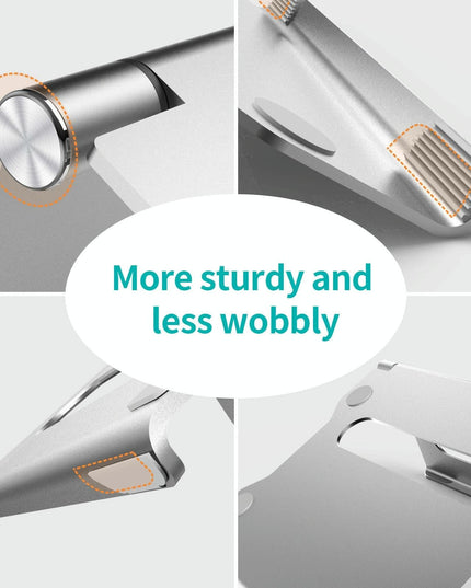 Foldable Laptop Stand - Aluminum Alloy Silver-1915196927427874818