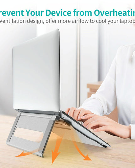 Foldable Laptop Stand - Aluminum Alloy Silver-1915196927427874819