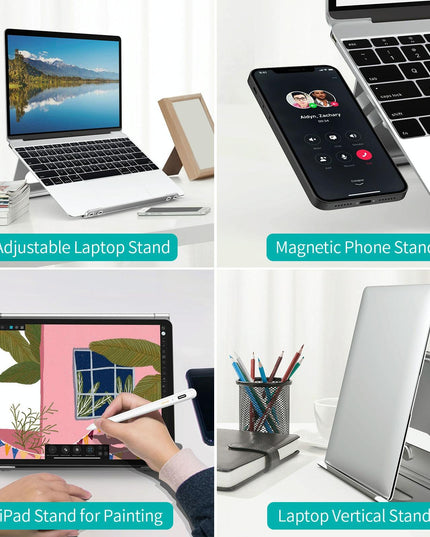 Foldable Laptop Stand - Aluminum Alloy Silver-1915196927427874822