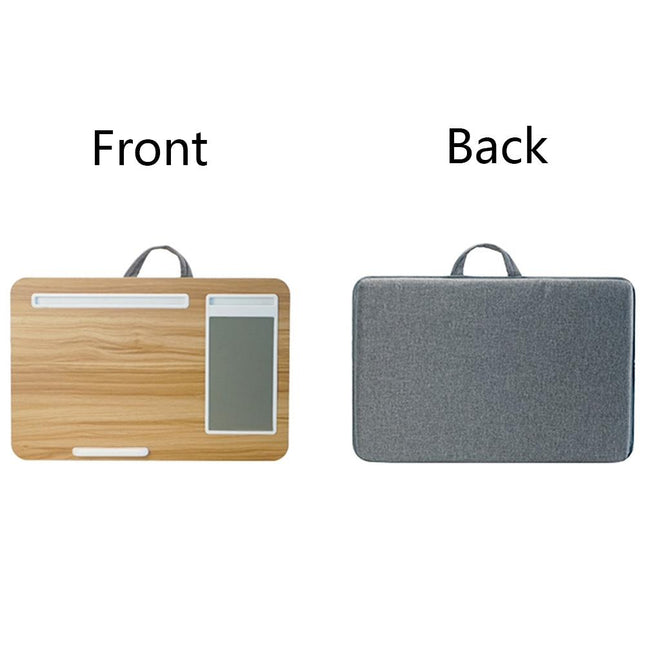 Black Wood Multifunctional Lazy Desk - Compact Design-1915196693373128707