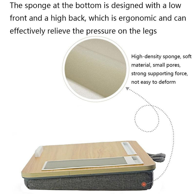 Black Wood Multifunctional Lazy Desk - Compact Design-1915196693373128710