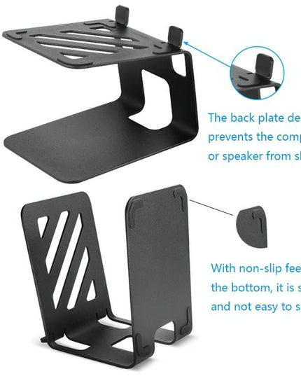 Double Layer Portable All-Aluminum Laptop Stand With Cooling Speaker-1915198134091386885