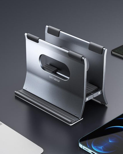 Grey H-Type Alloy Laptop Storage Rack - Automatic Gravity-1915196886558576647