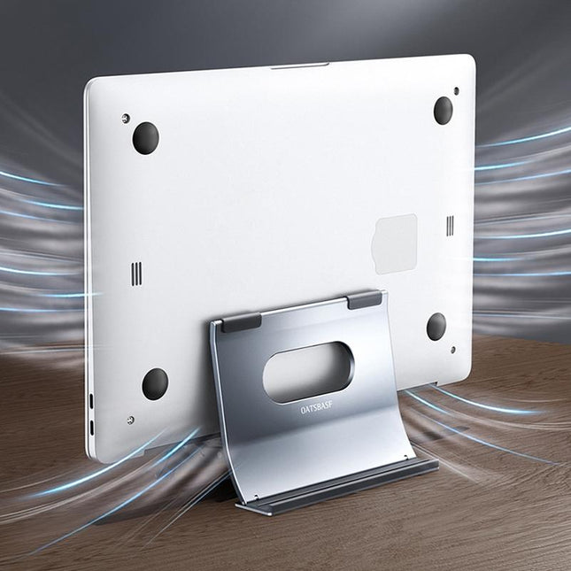 Grey H-Type Alloy Laptop Storage Rack - Automatic Gravity-1915196886558576641