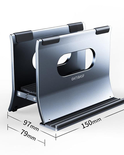 Grey H-Type Alloy Laptop Storage Rack - Automatic Gravity-1915196886558576642