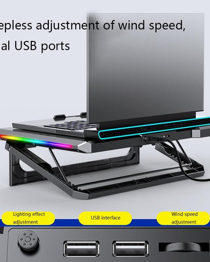 Light-Up Laptop Cooler - Rgb Effect-1922443422870933506