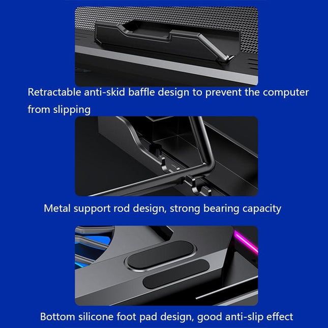 Light-Up Laptop Cooler - Rgb Effect-1922443422870933508