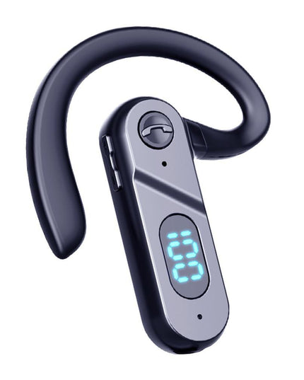 V28 Bluetooth Voice Control Earphone - Black Digital Display Single Ear-1915196931546681351