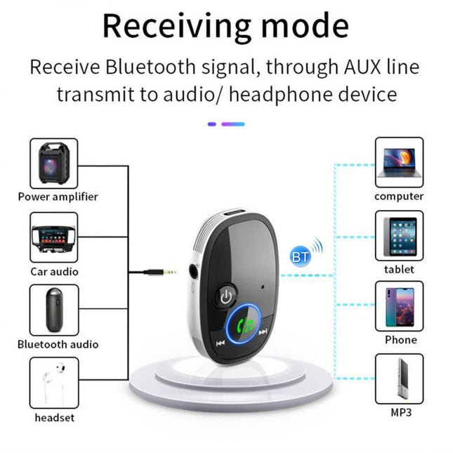 Wireless Car Bluetooth Music Receiver - Black-1915196889184210948