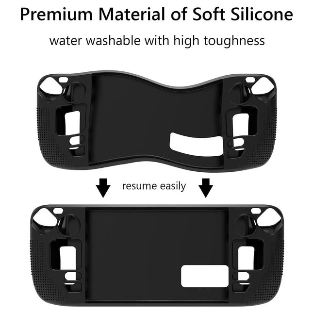 Anti-Slip Silicone Case For Steam Deck - Black-1915196875330424837