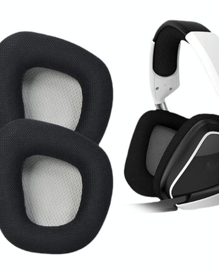 Black Protein Leather Earpads For Corsair Void Pro Elite - Set Of 2-1915198114625622020