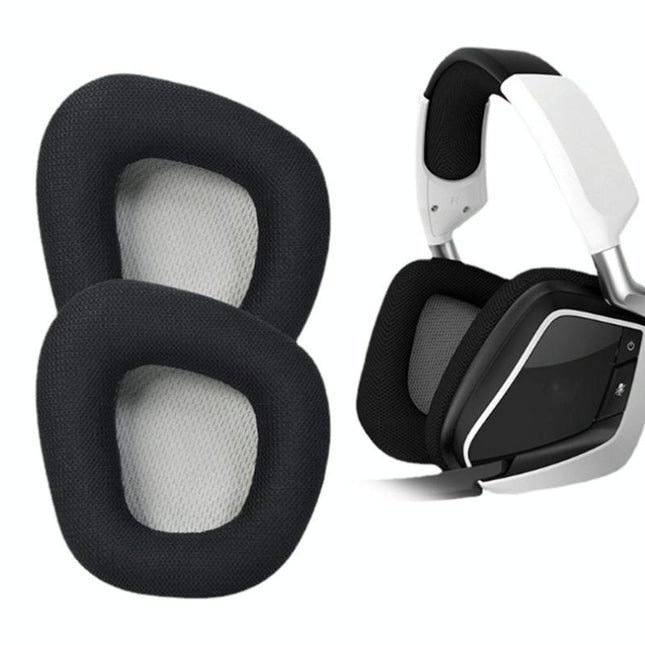 Black Protein Leather Earpads For Corsair Void Pro Elite - Set Of 2-1915198114625622020