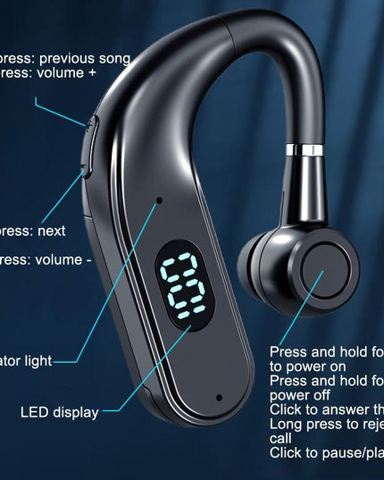 X5 Standard Bluetooth Hanging Ear Sports Headset With Digital Display-1915196936311410690