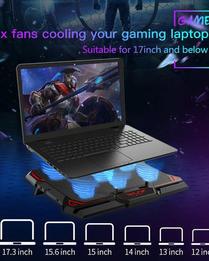 6-Fan Usb Gaming Laptop Cooler With Ports-1915196969899397125