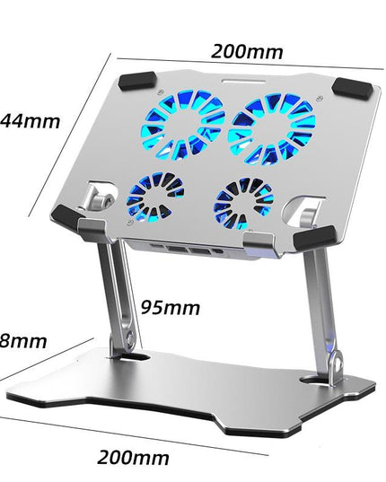 Aluminum Laptop Cooling Stand With 4 Fans-1915198421363462150
