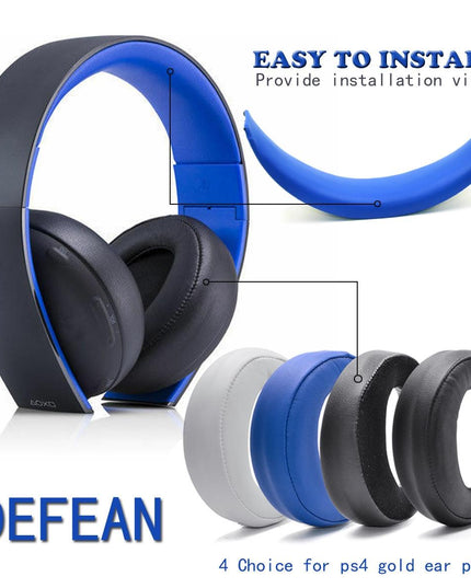 2-Pack Lamb Leather Earpads For Sony Ps3 / Ps4 7.1 Gold Headphones-1915197428072583172