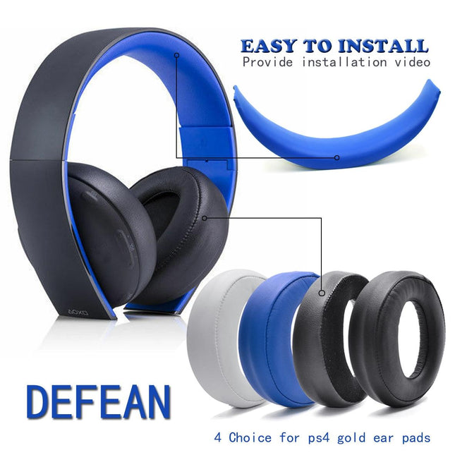 2-Pack Cloth Fiber Earpads For Sony Ps3 / Ps4 7.1 Gold Headphones-1915197257473462276