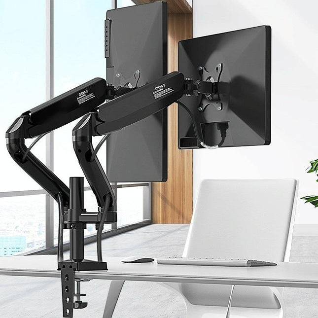 Double Screen Desktop Monitor Bracket - Air Pressure Lift-1915197296463712256