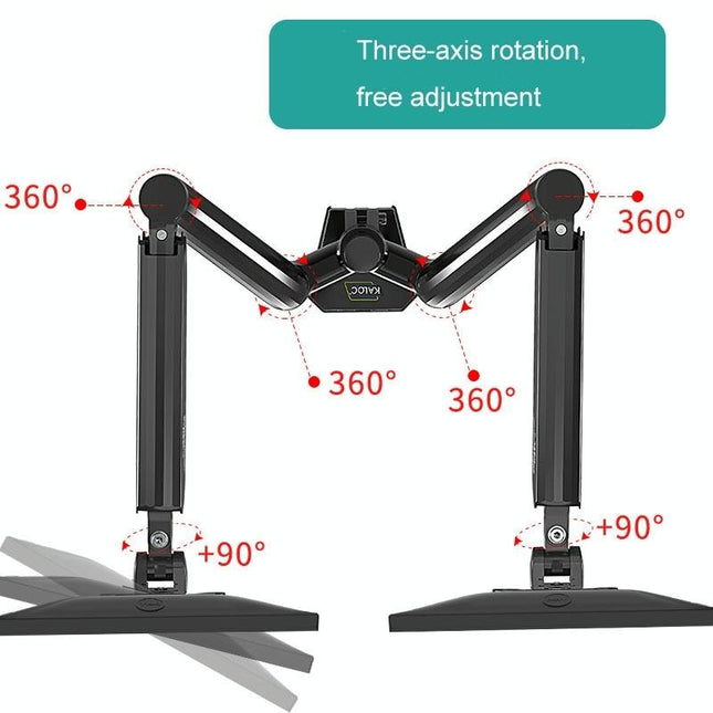 Double Screen Desktop Monitor Bracket - Air Pressure Lift-1915197296463712259