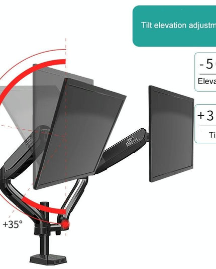 Double Screen Desktop Monitor Bracket - Air Pressure Lift-1915197296463712260