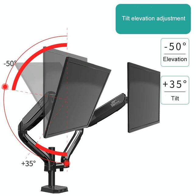 Double Screen Desktop Monitor Bracket - Air Pressure Lift-1915197296463712260