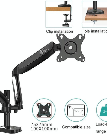 Double Screen Desktop Monitor Bracket - Air Pressure Lift-1915197296463712262
