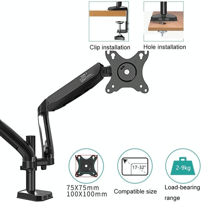 Double Screen Desktop Monitor Bracket - Air Pressure Lift-1915197296463712262