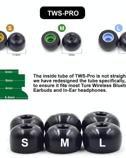 6-Pack Memory Foam Earplugs For Tws Wireless Headsets - Large-1915198275871444996